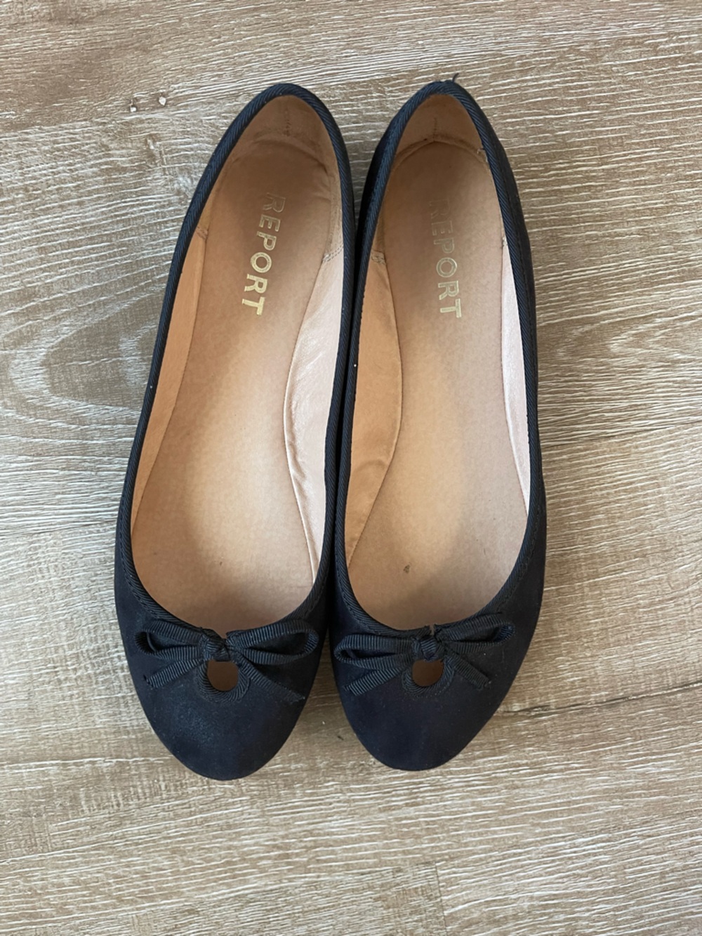 Balletcore Ballet Flats with Bow Report Black- Women's size 10 non slip